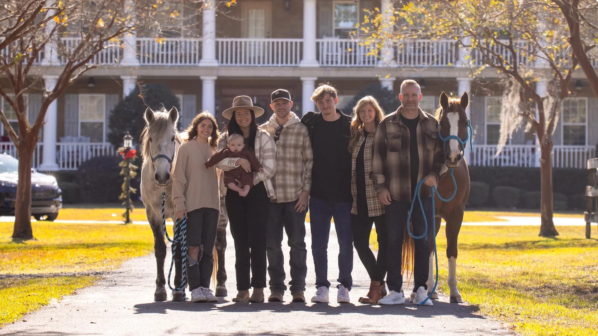 Mark Neal with a group of family and friends outdoors